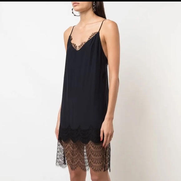 Kiki de Montparnasse Burgundy Lace Trim dress